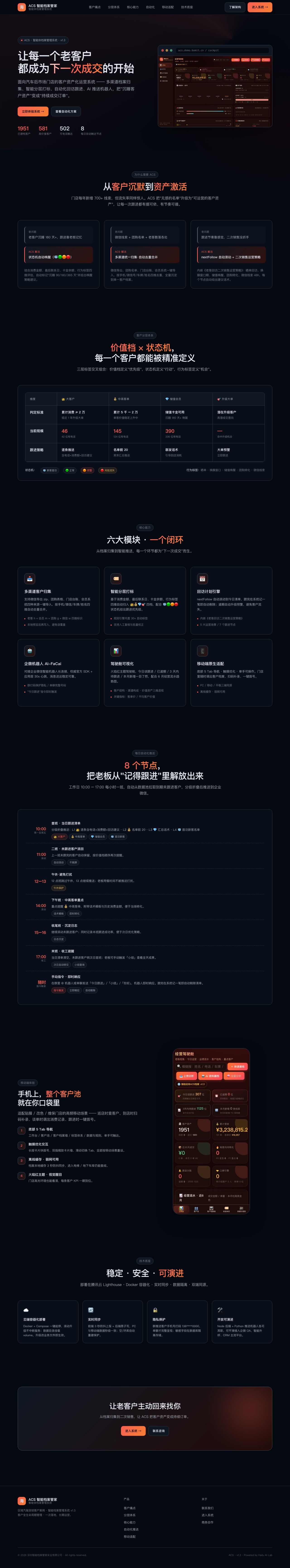 AI 档案管家 · 让客户资产自动生长 系统界面